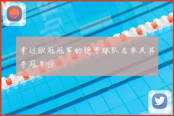 拿过欧冠冠军的德甲球队名单及其夺冠年份